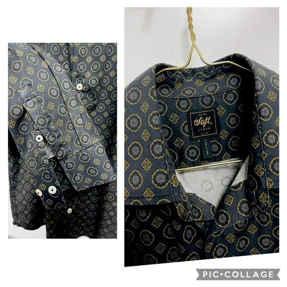 SOFT CLOTH POINT COLLAR SHIRT ITALIAN WOVEN STRETCH FABRIC HOLIDAY OFFICE PARTY - Picture 3 of 5